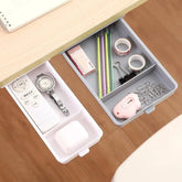 eprolo hidden drawer organizer for under desk use, no-punch stationery box tray with compartments for office supplies