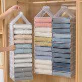 Eprolo wardrobe hanging storage bag with compartments for pants, socks, T-shirts, and underwear in a closet organizer.