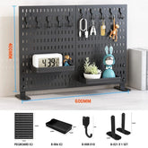 Eprolo pegboard combination desktop storage kit with vertical and clip-type pegboard for organizing tools and supplies.