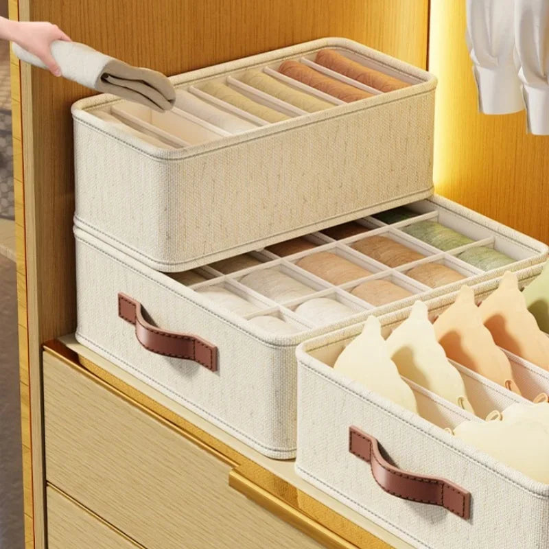 1-5PCSFabric Drawer Organizers for Underwear Socks Bras - Closet Storage