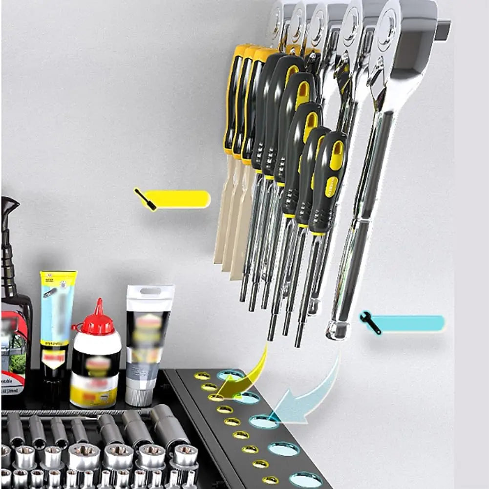 Power Tool Organizer 4 Layer Wall Mounted Storage Rack With Hooks