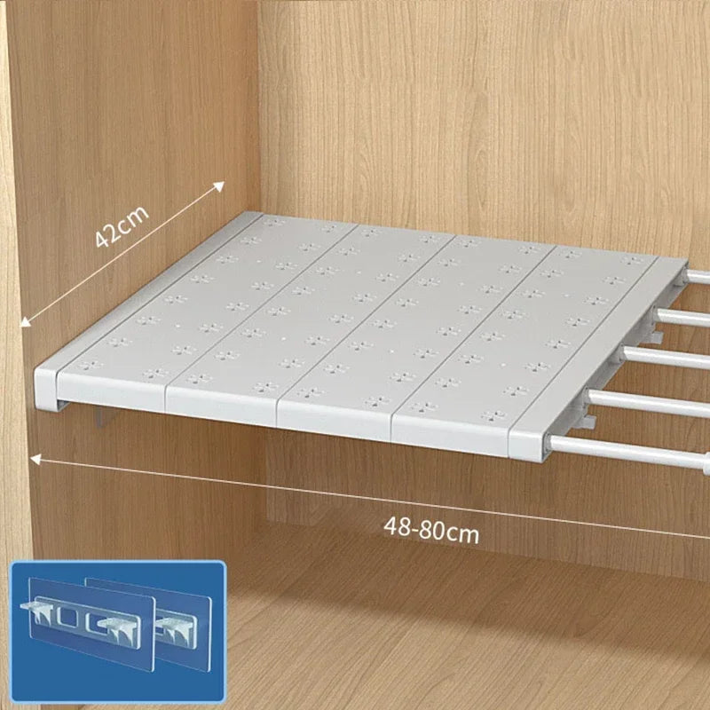 White Expandable Divider Punch-free Retractable Layers Wardrobe Storage