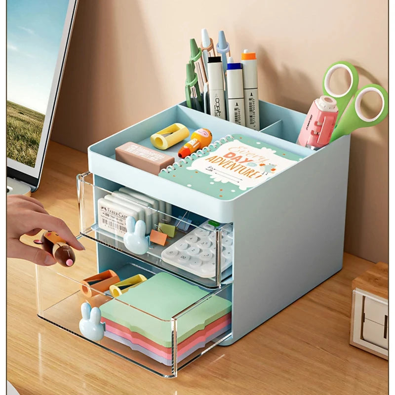 Small desktop organizer with drawers,office desktop storage box