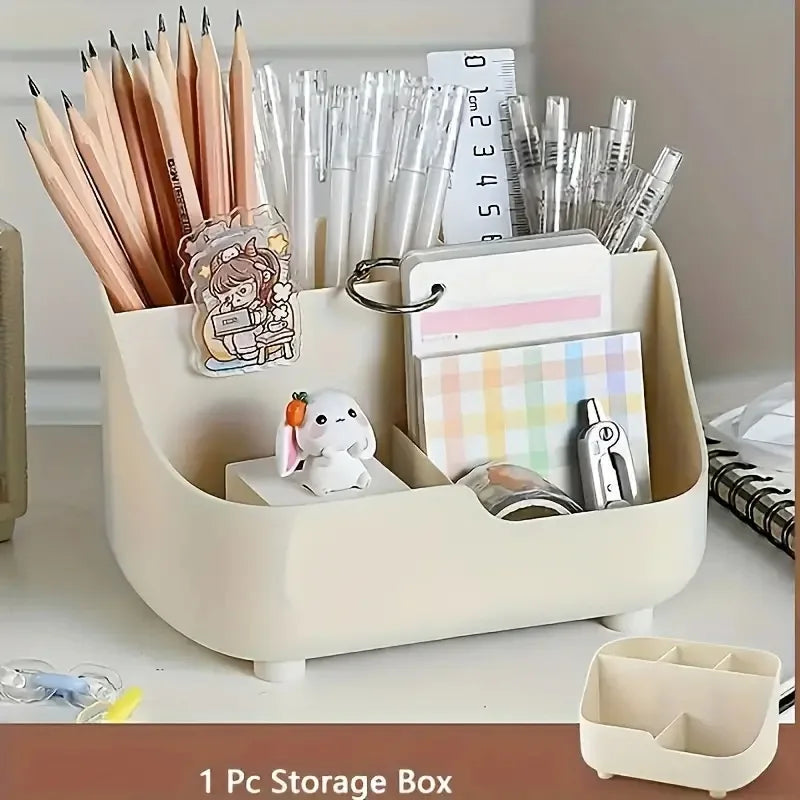 Large Capacity Desktop Storage Box Five-Compartment Desktop Organizer