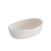 Eprolo Nordic cotton rope woven storage basket for organizing home items, with a sturdy handle and natural beige color.