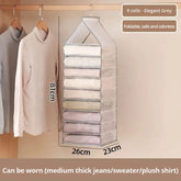 eprolo wardrobe hanging storage bag with compartments for pants, socks, T-shirts, and underwear in a closet organizer.