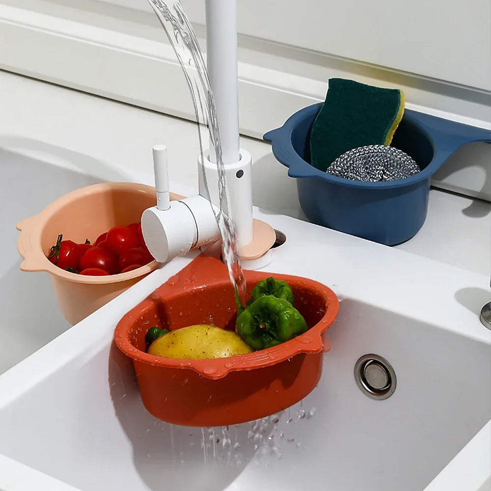 Kitchen Sink Drain Basket Multifunctional Cat Shape Faucet Filter Basket Shelf