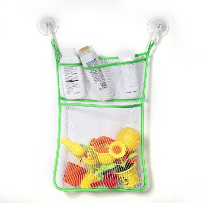 Baby Shower Toy Cute Duck Frog Net Toy Storage Bag Strong Suction Cup