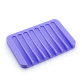 Eprolo free punch soap box silicone draining soap holder with drainage holes for bathroom or kitchen use, black color.