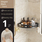 Eprolo strong adhesive no drill shower shelf mounted on bathroom wall for storage, upgraded wall mount design.
