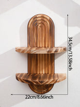 Boho style wooden wall shelves by eprolo, geometric wall-mounted shelves for modern home decor, natural wood finish