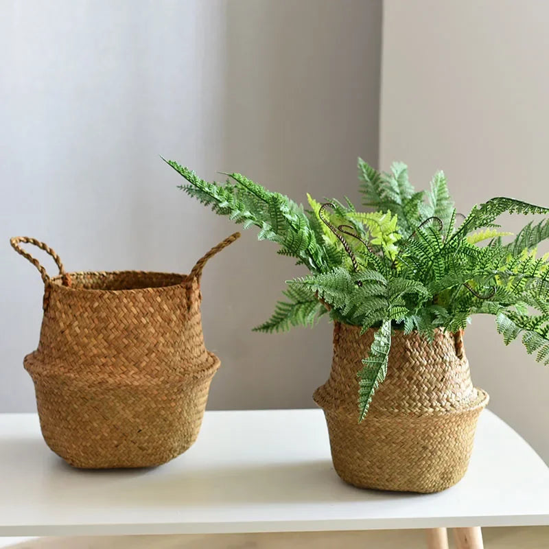 Wicker Storage Basket Flower Baskets Laundry Storage Decorative Basket
