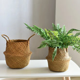 Eprolo wicker storage basket with flower design, ideal for laundry, decorative storage, and organizing household items.