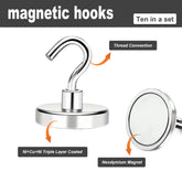 Strong neodymium magnetic hooks from Easy Home Order, powerful magnets for hanging and organizing on metal surfaces.
