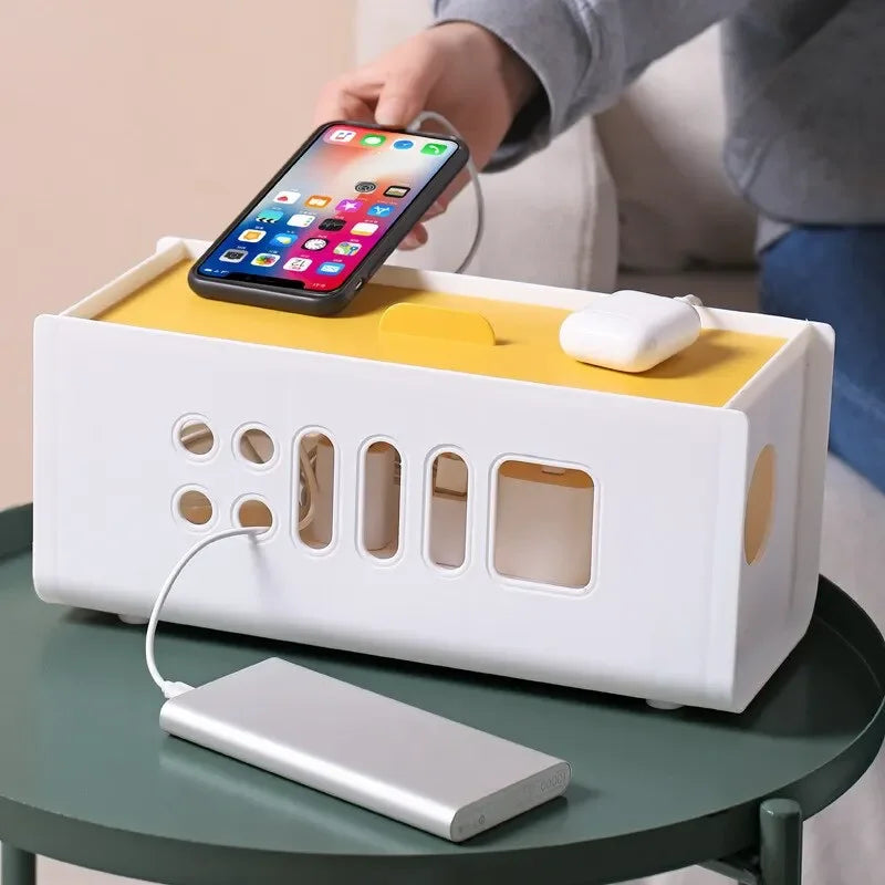 Cable Storage Box Multifunctional Power Board Wire Management Storage Bin