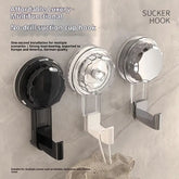 Eprolo powerful suction cup hooks for heavy-duty robes and towels, traceless design, mounted on a smooth wall surface