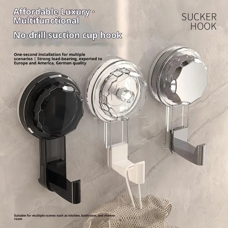 Eprolo powerful suction cup hooks for heavy-duty robes and towels, traceless design, mounted on a smooth wall surface