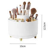 Large capacity eprolo 360 rotating cosmetic storage box with multiple compartments for organizing makeup and skincare products.