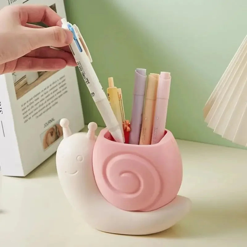 1Pc Snail-Shaped Pen Holder ABS Multi-Functional Desk Organizer