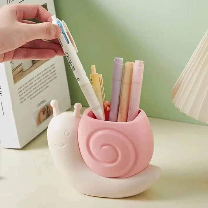 1Pc Snail-Shaped Pen Holder ABS Multi-Functional Desk Organizer