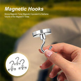 Strong neodymium magnetic hooks from Easy Home Order, showcasing powerful magnets with a sleek design for versatile hanging solutions.