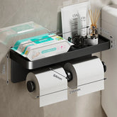Black gold bathroom wall mount toilet paper holder by eprolo, featuring a multifunction design with sleek, modern finish.