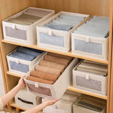 eprolo wardrobe storage organizer with multiple drawers for T-shirts, jeans, underwear, and pants, keeping clothing neatly arranged