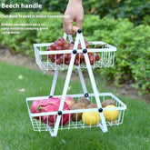 Eprolo 2-3 tiers countertop fruit basket with iron art design, portable kitchen organizer for fresh fruit and produce.