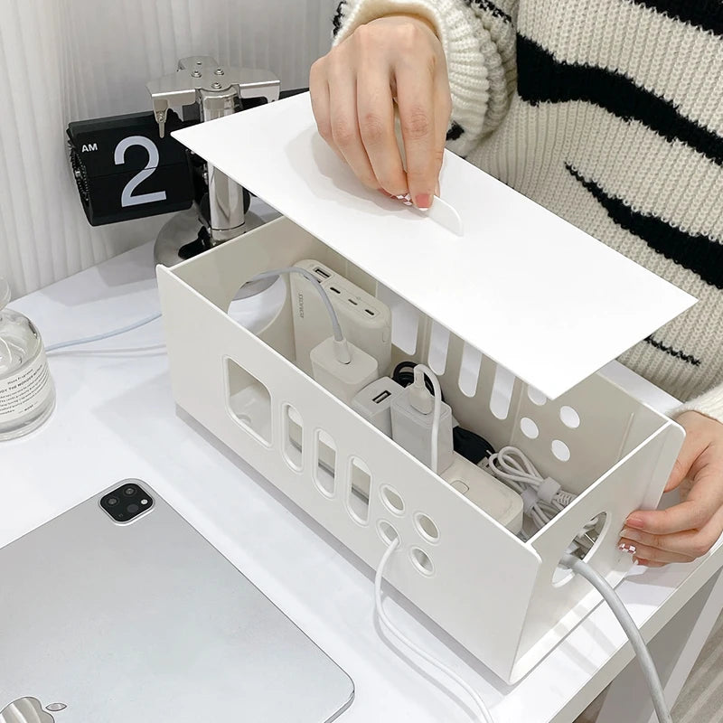 Cable Storage Box Multifunctional Power Board Wire Management Storage Bin
