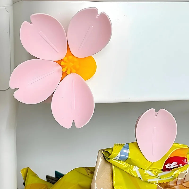 Sakura Magnetic Fridge Magnet Seal Clip, Petal Sealing Clip, Flower Decoration