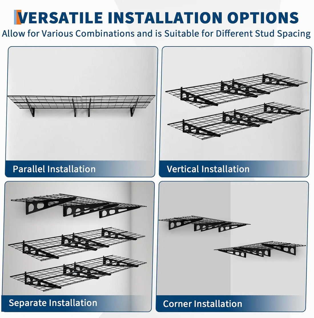 2 Pack 2x6Ft Garage Shelving Wall Mounted,  24"x72" Wall Shelf
