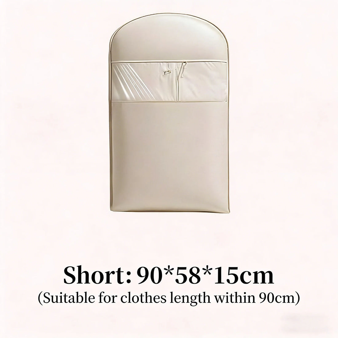 Beige Compression Hanging Bag, Durable Zipper for Winter Clothes
