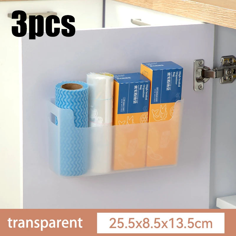 Non Perforated Cling Film Rack Inside Cabinet Wall Shelf Shelves Spice Rack