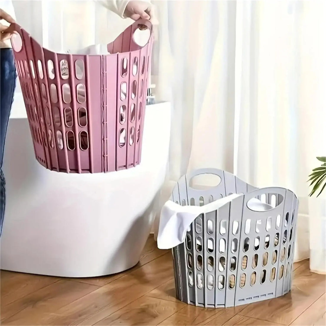 Modern Foldable Laundry Basket, Multifunctional Portable Storage Basket
