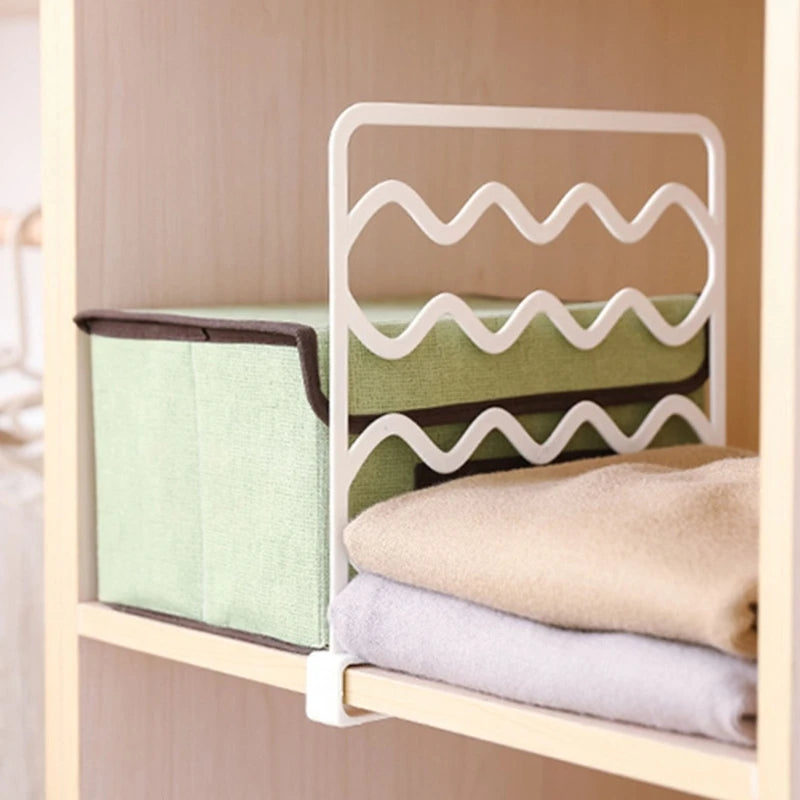 Upgraded Closet Shelf Dividers Plastic Wardrobe Partition Board Shelf