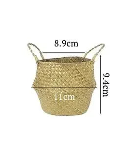 Seaweed Wicker Basket Rattan Hanging Flowerpot  Dirty Clothes Storage