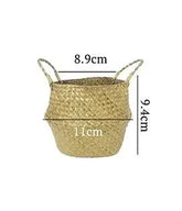 Seaweed wicker basket hanging flowerpot with rattan design, used for storing flowers or dirty clothes, by eprolo.