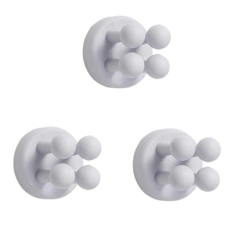3pcs Adhesive Silicone Toothbrush Holders Wall Mounted Hanging Organization