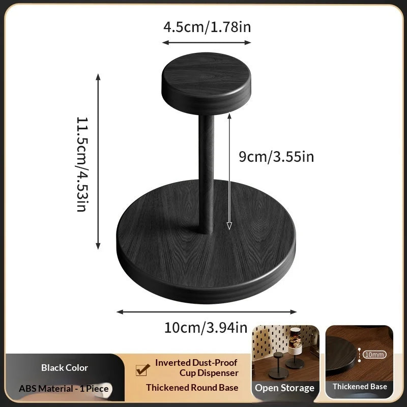 Wooden Cup Dispenser Holder For Paper Coffee Tea Kitchen Countertop Organizer