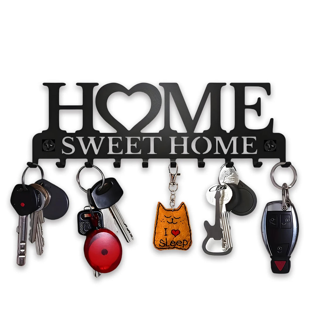 1pc Black Metal Keys Holder Wall Mount Key Holder Sweet Home Design