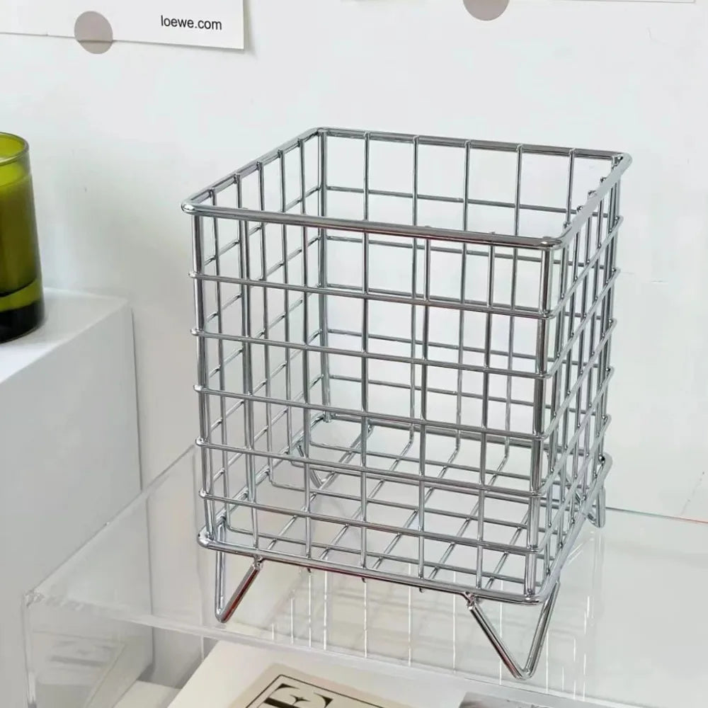 Creative Iron Storage Rack Desktop Book Pen Storage Box Large-Capacity