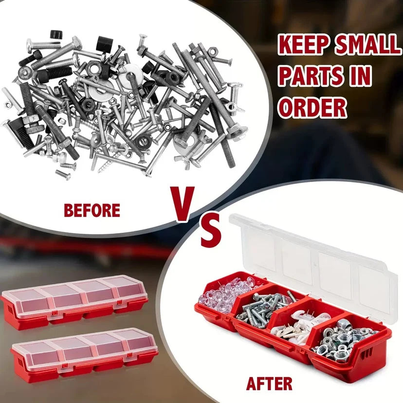 1Pc/2Pcs Multi-Compartment Organizer Box For Screws Storage Case