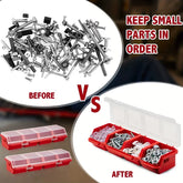 eprolo multi-compartment screw organizer box with multiple small storage compartments for screws and hardware.