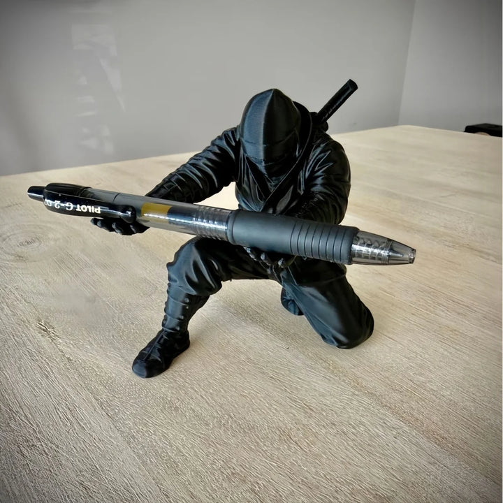 Black Warrior Pen Holder - Resin Desktop Organizer, Stationery Holder (1 Piece)