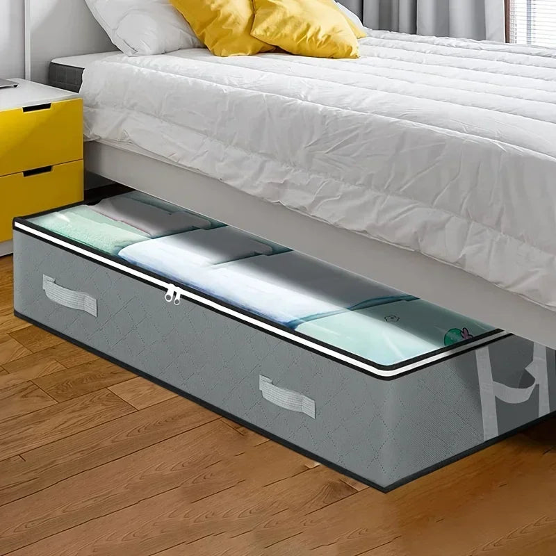 1pc/2pcs/3pcs Dustproof Under Bed Storage Box with Reinforced Handles