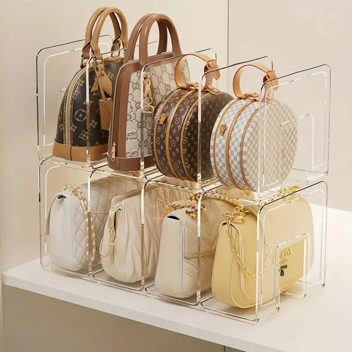 1pcs Handbag and wallet storage rack - transparent plastic bag storage partition