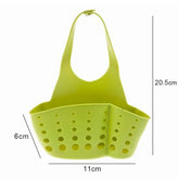eprolo home storage drain basket for kitchen sink, adjustable sponge and soap holder with shelf for organizing kitchen essentials