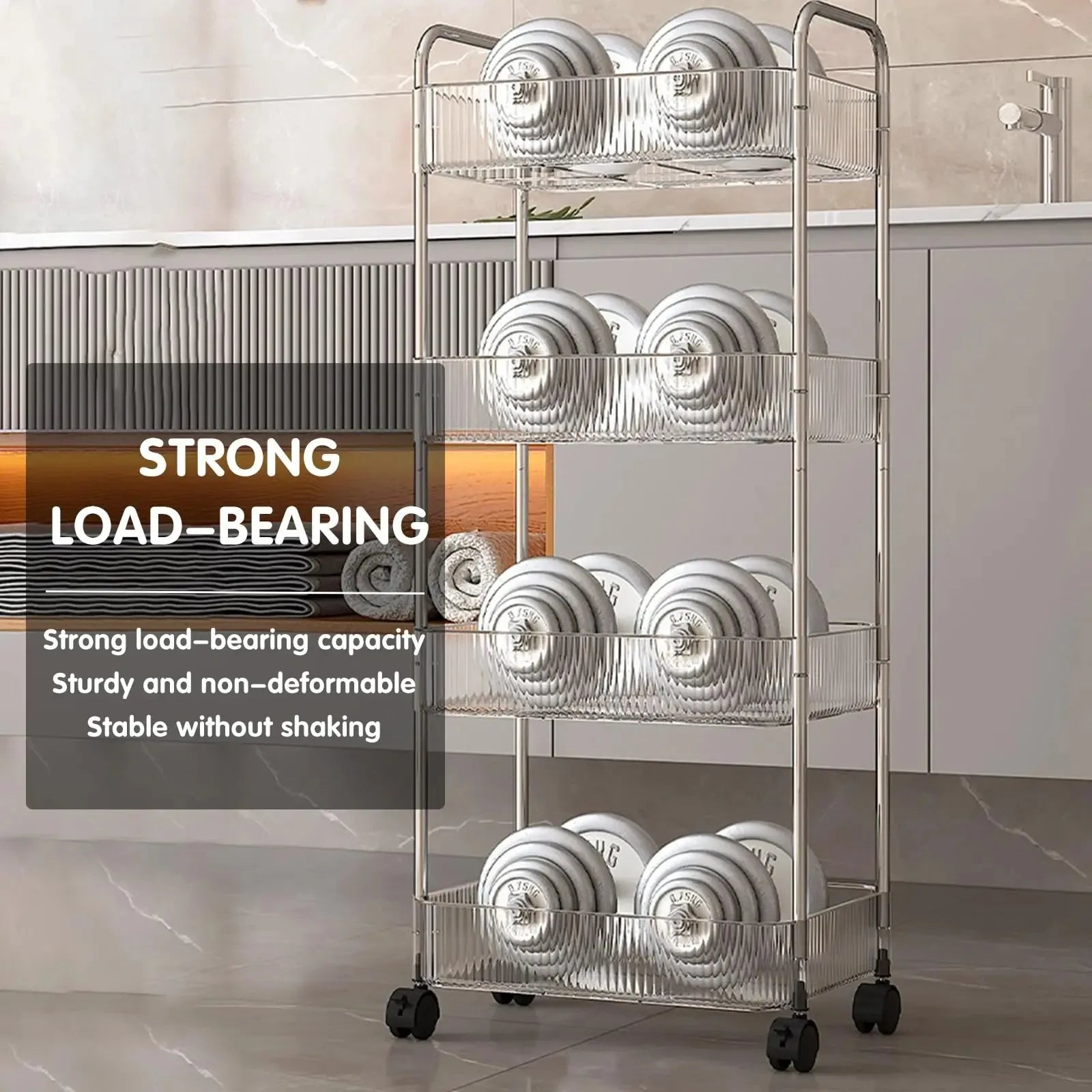 UNTIOR Transparent acrylic trolley cosmetics bedroom living room shelf