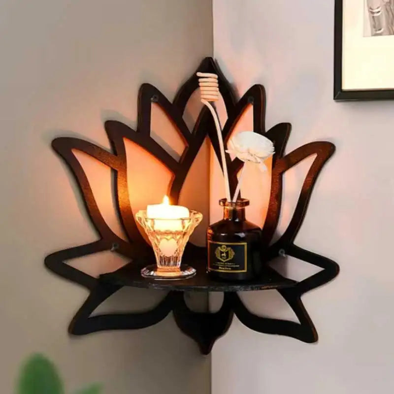 Wooden Lotus Hollow Decorative Rack Aromatherapy Organi
